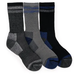 Men's 3 Pair Pack Crew Heat Retainer Hiking Socks