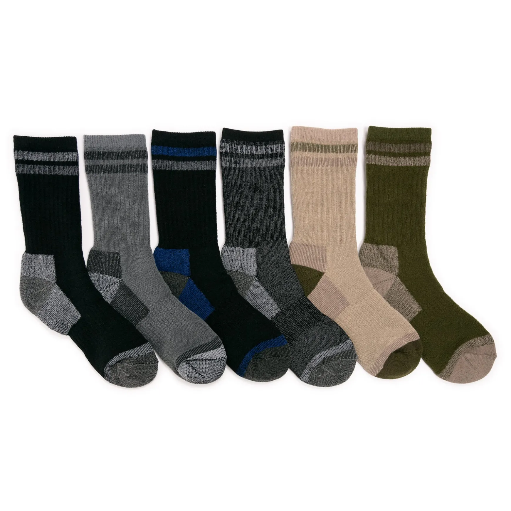 Men's 6 Pair Pack Heat Retainer Crew Socks