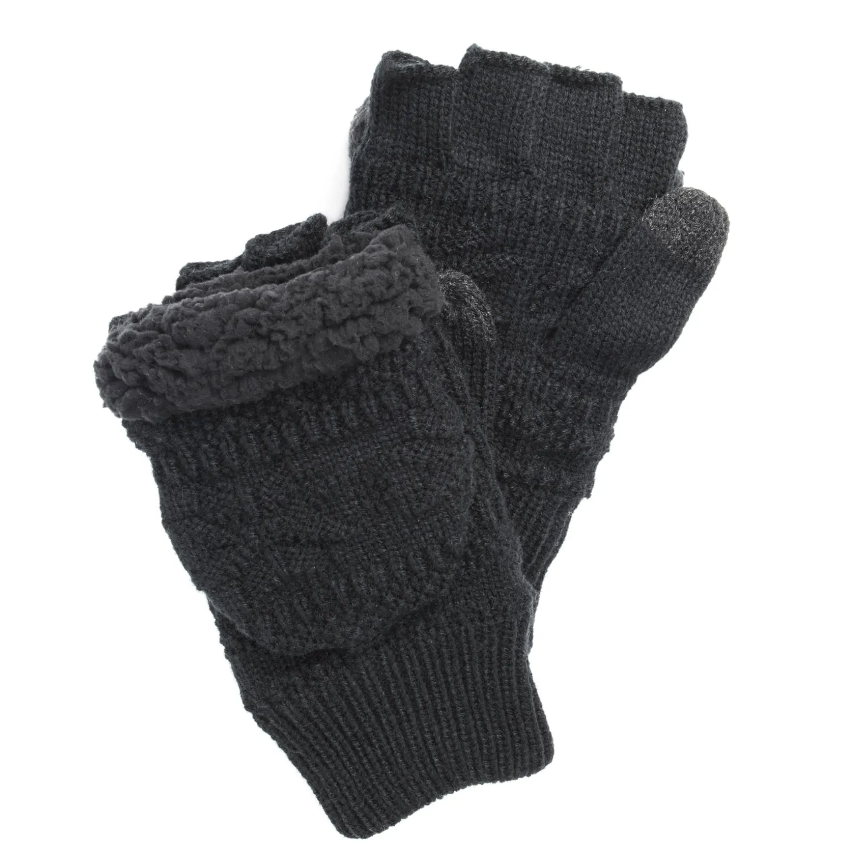 Men's Faux Fur Flip Mittens