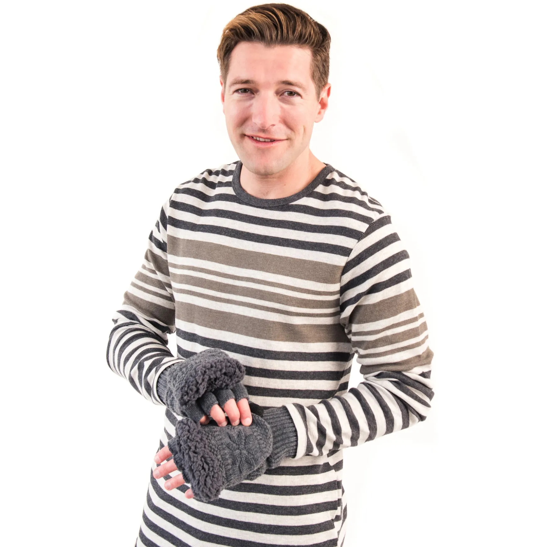 Men's Faux Fur Flip Mittens