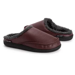 Men's Faux Leather Clog Slippers