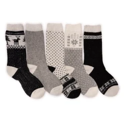 5 Pair Pack Wool Socks