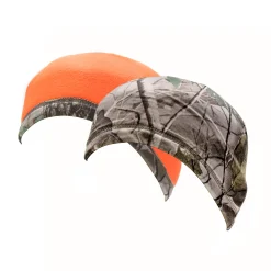 QuietWear Reversible Fleece Beanie - Camo and Blaze Orange