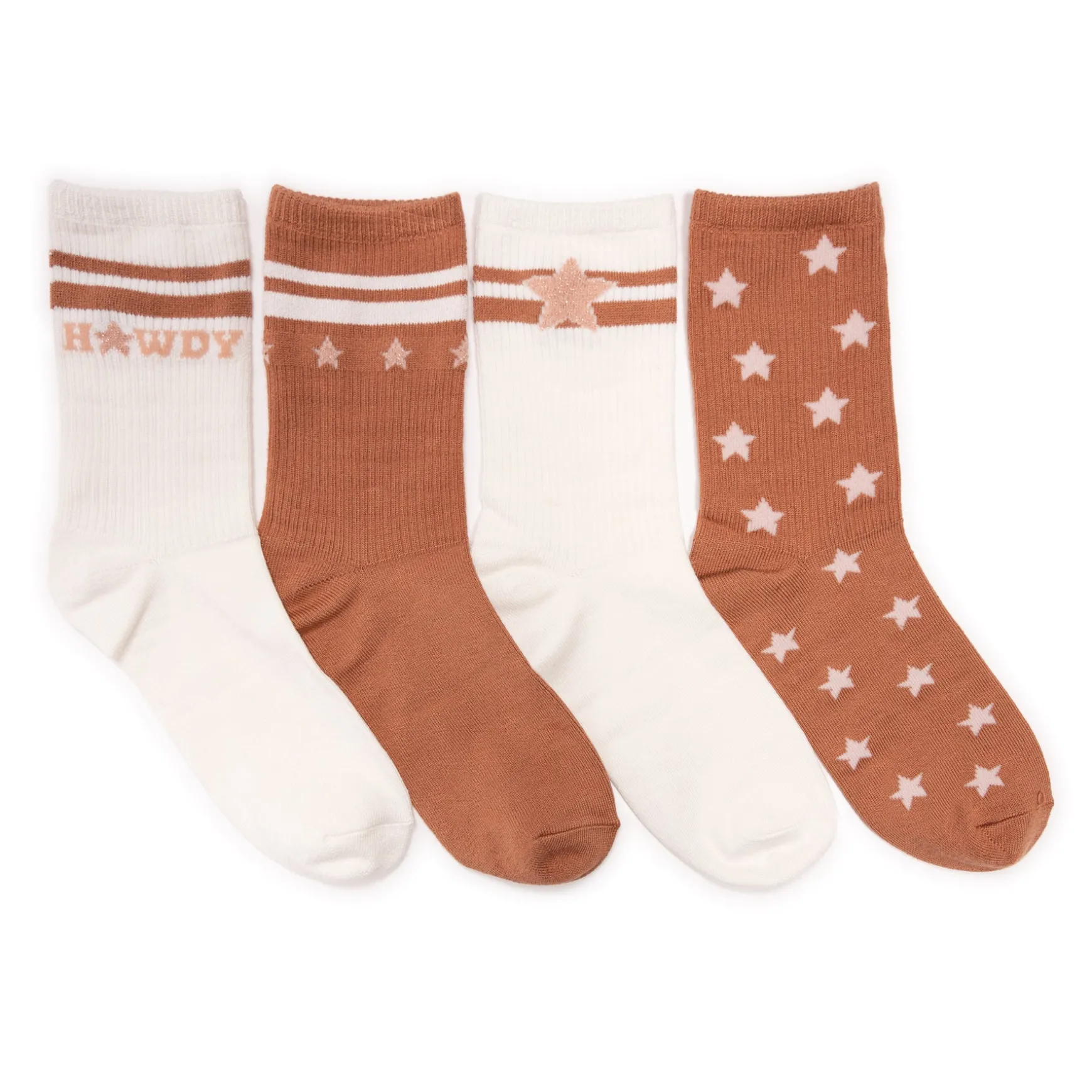 Women's 4 Pack Poly Howdy Crew Socks