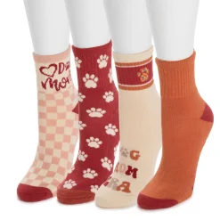 Women's 4 Pack Quarter Crew Novelty