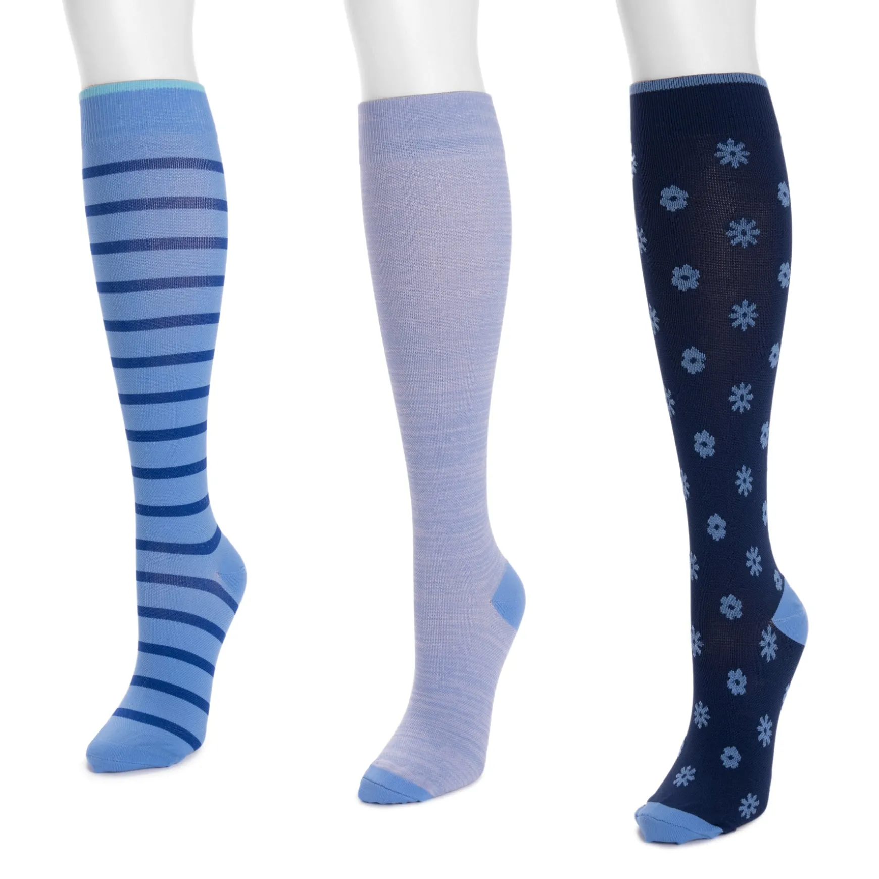 Women's 3 Pair Pack Nylon Compression Socks