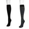 Women's 2 Pair Pack Nylon Compression Knee High Socks