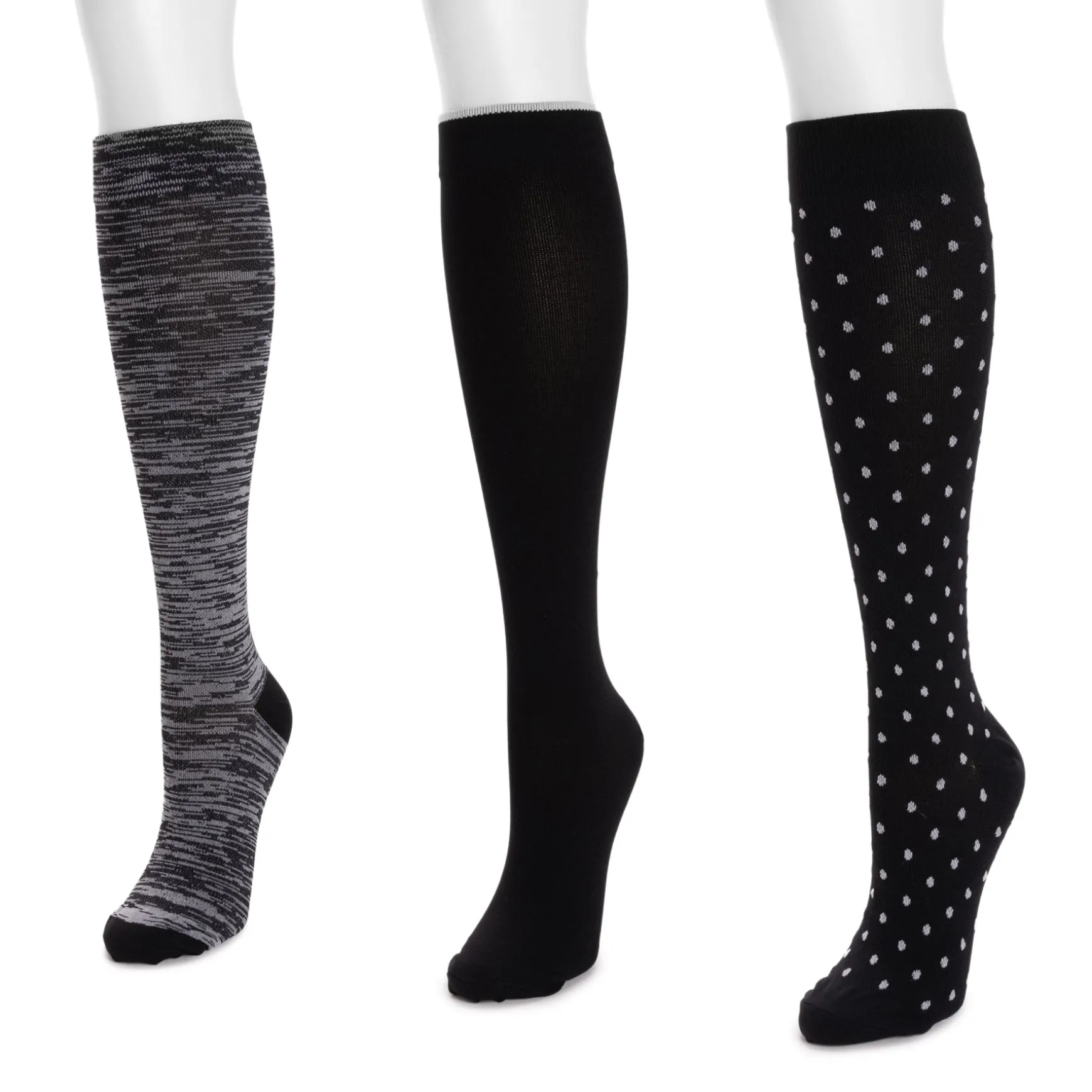 Women's 3 Pair Pack Nylon Compression Socks
