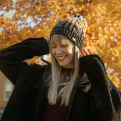 Women's Colorblock Stripe Cable Beanie