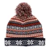Women's Slouchie Beanie with Patterned Turnback Cuff
