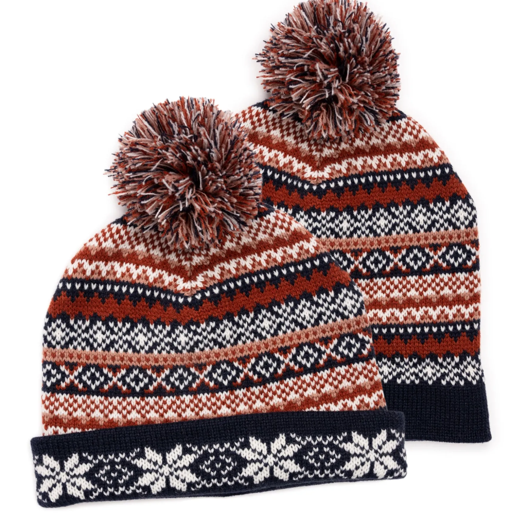 Women's Slouchie Beanie with Patterned Turnback Cuff